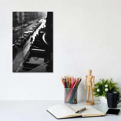 Icanvas Man In Rain (nyc, 1952) By Ruth Orkin - Photograph Print In Wrapped Canvas,no Matte