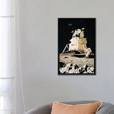 Icanvas 'man On The Moon' By Norman Rockwell Graphic Art On Canvas In No Mat,wrapped Canvas