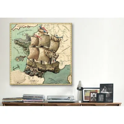 Icanvas Maps And Charts Antique Map Of France (1796) Graphic Art On Canvas In Brown In No Mat,wrapped Canvas