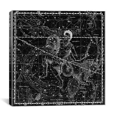Icanvas Maps And Charts Celestial Atlas - Plate 21 (capricornus, Aquarius) By Alexander Jamieson Graphic Art In Black;white
