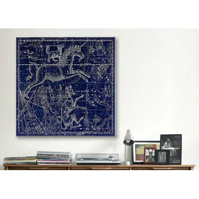 Icanvas Maps And Charts Celestial Atlas - Plate 25 (canis Major) By Alexander Jamieson Graphic Art On Canvas In Blue;white