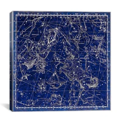 Icanvas Maps And Charts Celestial Atlas - Plate 3 (andromeda, Perseus And Caput Medusae) By Alexander Jamies In Blue;white