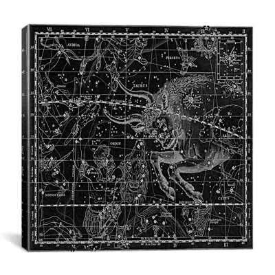 Icanvas Maps And Charts Prints Celestial Atlas - Plate 14 (taurus) By Alexander Jamieson Graphic Art On Canv In Black