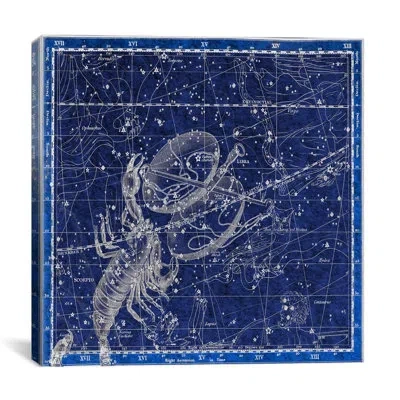 Icanvas Maps And Charts Prints Celestial Atlas - Plate 19 (libra, Scorpio) By Alexander Jamieson Graphic Art In Blue