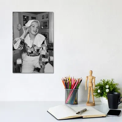 Icanvas Marilyn Monroe Eye Brow Grooming - Photograph Print In No Matte,wrapped Canvas