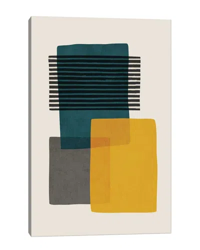 Icanvas Mcm Mustard Teal Gray I By Emcdesignlab Wall Art