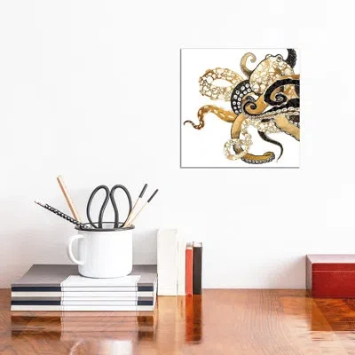 Icanvas Metallic Octopus - Graphic Art Print In No Matte,wrapped Canvas