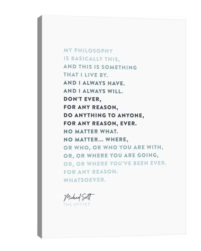 Icanvas Michael Scott The Office Philosophy Wall Art By Holly Van Wyck