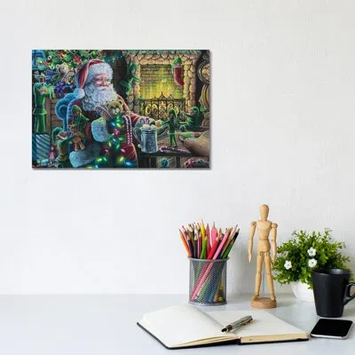 Icanvas Mischief - Wall Art Print - Wrapped Canvas In Dingley Green;olivine;orchid Pink;spring