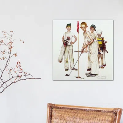 Icanvas 'missed (four Sporting Boys: Golf)' Painting Print On Canvas In No Mat,wrapped Canvas