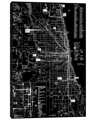 Icanvas Modern Art - Chicago Transit Negative By 5by5collective Wall Art