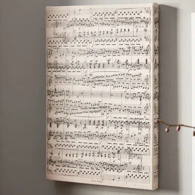 Icanvas Modern Art Sheet Music Ode To Joy Textual Art On Canvas In Tan