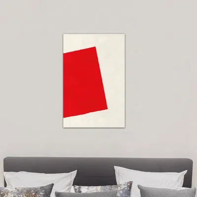 Icanvas 'modern Square' Graphic Art On Canvas In Black;white;red;silver;cream