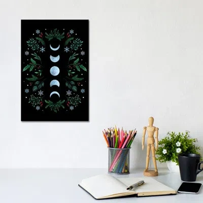 Icanvas Moonlight Garden Festive - Wall Art Print - Wrapped Canvas In Astral Blue;jordy Blue;orchid Pink;vikin