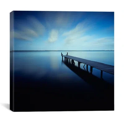 Icanvas Muelle Azul Crop By Moises Levy Photographic Print On Canvas In Blue;black