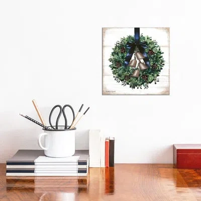 Icanvas Navy Bow Wreath - Wall Art Print In Wrapped Canvas,does Not Apply