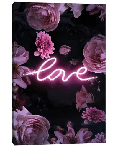 Icanvas Neon Floral Love By Emanuela Carratoni Wall Art