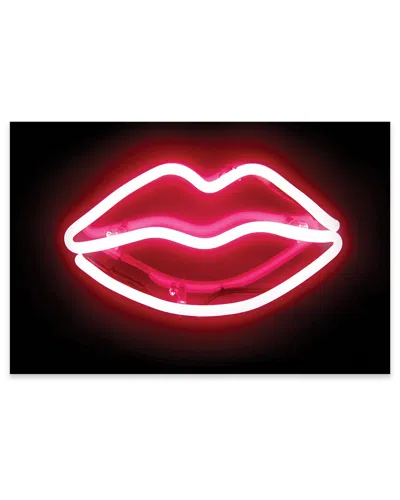 Icanvas Neon Lips Print On Acrylic Glass By Hailey Carr In Multi