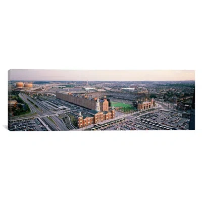 Icanvas Panoramic Aerial View Of A Baseball Field, Baltimore, Maryland Photographic Print On Canvas In Blue;brown