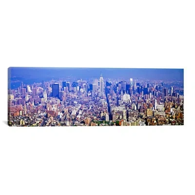 Icanvas Panoramic Aerial View Of A Cityscape, Manhattan, New York City, New York State Photographic Print On In Blue;gray
