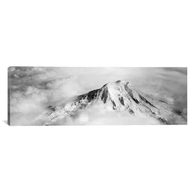 Icanvas Panoramic Aerial View Of A Snowcapped Mountain, Mt Rainier, Mt Rainier National Park, Washington Sta In White;gray;silver;olivine;turquoise