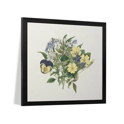 Icanvas Pansy Party I - Wall Art Print - Gallery Poster In Olivine;turquoise;viking Blue