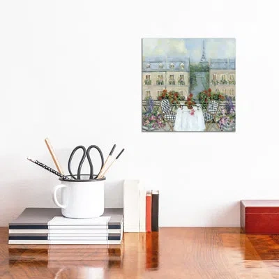 Icanvas Paris Veranda By Sally Swatland - Painting Print In No Mat,wrapped Canvas