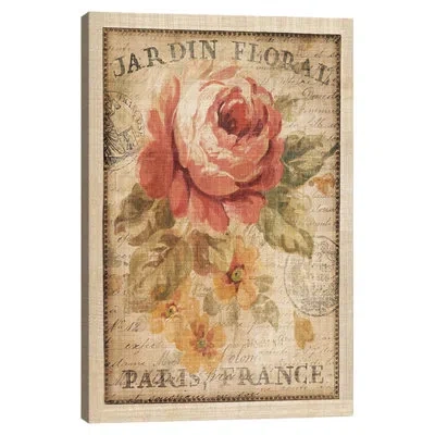 Icanvas 'parisian Flowers Ii' - Wrapped Canvas Graphic Art Print In Beige