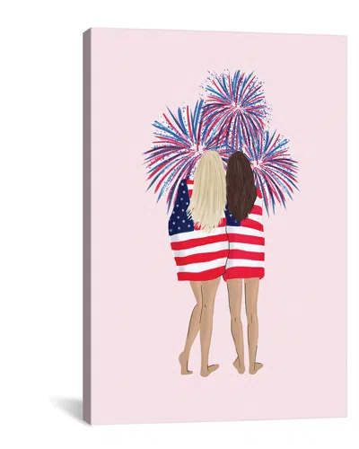Icanvas Patriotic Girls Canvas Artwork By Emanuela Carratoni In Pink