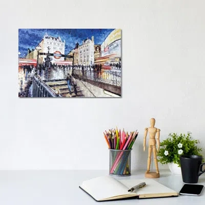 Icanvas Piccadilly Circus I By Roger Disney - Painting Print In No Matte,wrapped Canvas