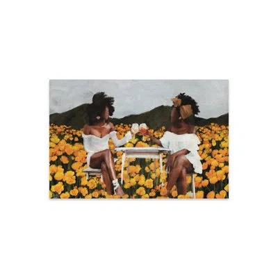 Icanvas Picnic Date Print On Acrylic Glass In Brown;white;orange;silver;corn