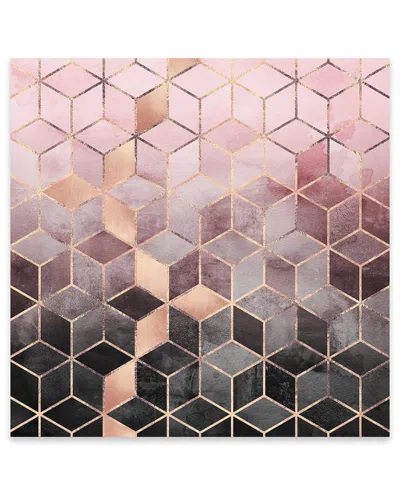 Icanvas Pink & Grey Cubes Print On Acrylic Glass By Elisabeth Fredriksson In Multi