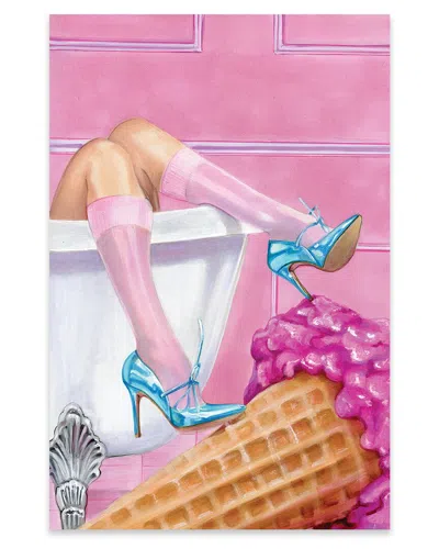 Icanvas Pink Ice Cream Print On Acrylic Glass By Svetlana Balta In Multi