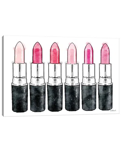 Icanvas Pink Lipstick Row Wall Art In Multi
