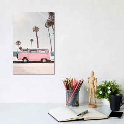 Icanvas Pink Van By Sisi & Seb - Photograph Print In No Mat,wrapped Canvas