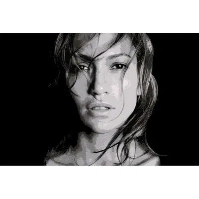 Icanvas Pop Art Jennifer Lopez Photographic Print On Canvas In Black;gray