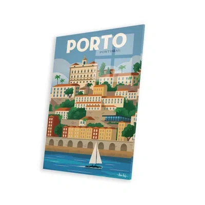Icanvas Porto - No Frame Painting In Blue;beige