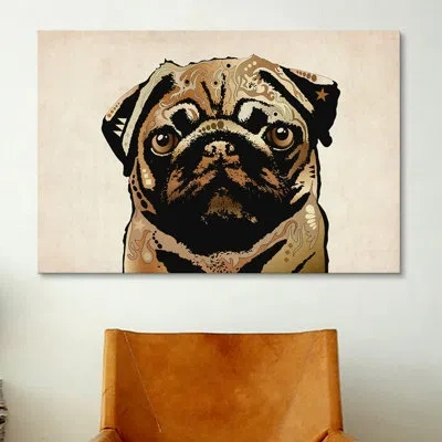 Icanvas 'pug Dog' By Michael Tompsett Graphic Art On Canvas In No Mat,wrapped Canvas