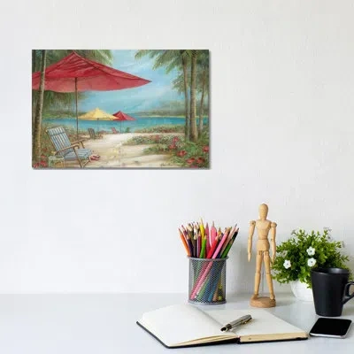 Icanvas Relaxing Paradise I By Ruane Manning - Painting Print In Wrapped Canvas,no Matte