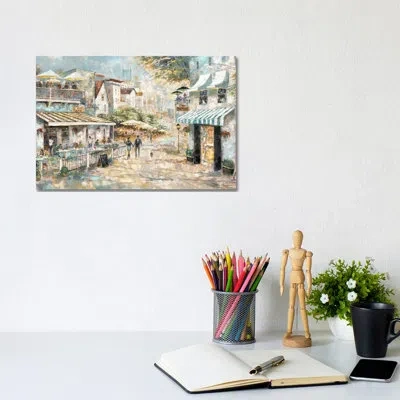 Icanvas Rooftop Café By Ruane Manning - Painting Print In Wrapped Canvas,no Matte