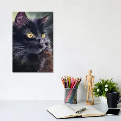Icanvas Sadie On Alert By Rachel Parker - Painting Print In No Matte,wrapped Canvas