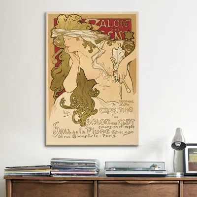 Icanvas 'salon Des Cent: 20th Exposition' Poster By Alphonse Mucha Vintage Advertisement On Canvas