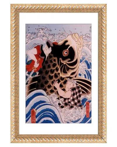 Icanvas Samurai Wrestling Giant Koi Carp By Unknown Artist Wall Art In Multi