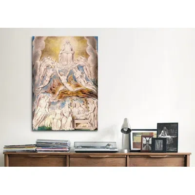 Icanvas 'satan Before The Throne Of God' By William Blake Painting Print On Wrapped Canvas In No Mat,wrapped Canvas