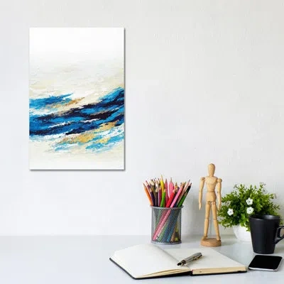 Icanvas Serenity Wave By Spellbound Fine Art - Painting Print In No Mat,wrapped Canvas