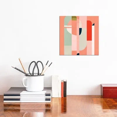 Icanvas Shapes Modern Peach By Ana Rut Bré - Graphic Art Print In Wrapped Canvas,no Matte