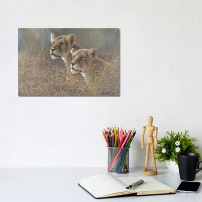 Icanvas Sisters Of The Serengeti By Ruane Manning - Painting Print In Wrapped Canvas,no Matte