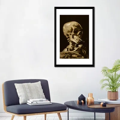 Icanvas 'skull Of A Skeleton' Print On Canvas In Black Framed Fine Art Paper,white