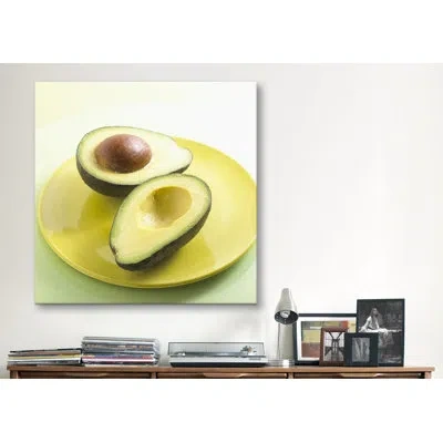 Icanvas Sliced Avocado On A Plate Photographic Print On Canvas In Green