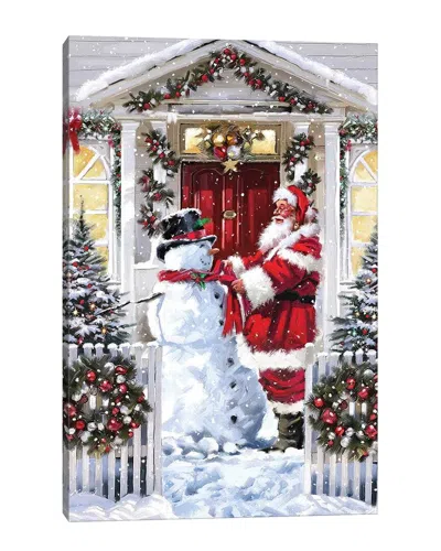Icanvas Snowman And Santa By The Macneil Studio Wall Art In Gray